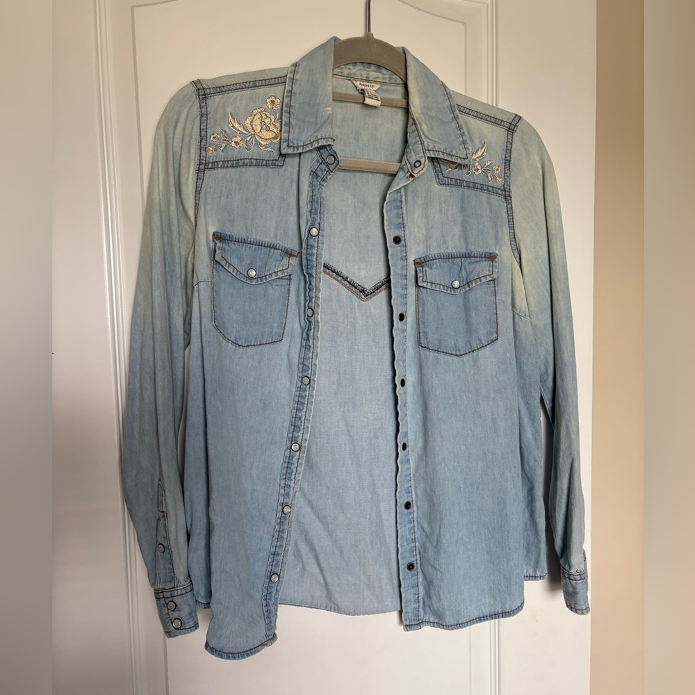 Forever 21 Light Blue Denim Shirt
